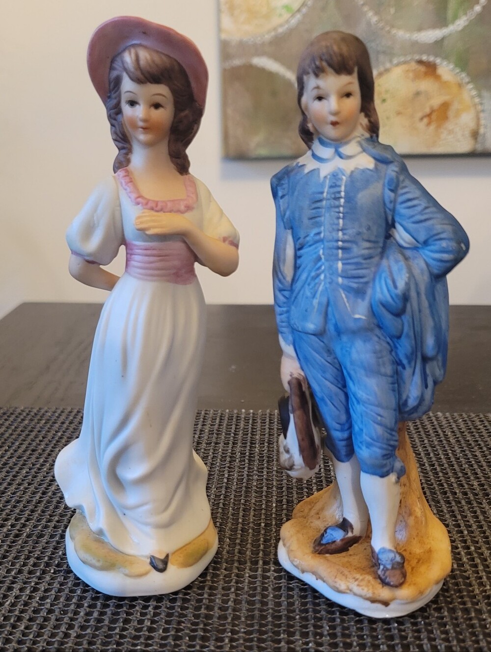 Vintage Bisque Porcelain Blue Boy & Pinkie Figurines